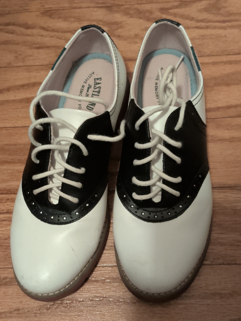 Eastland Women’s Black and White Saddle Oxfords